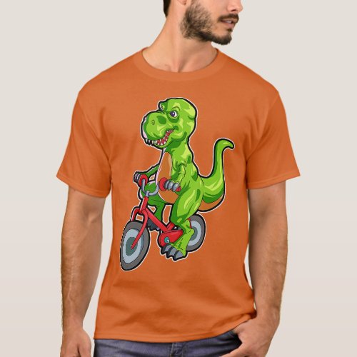 Funny Dino Riding Bike for Bike Lover and Rex Love T_Shirt