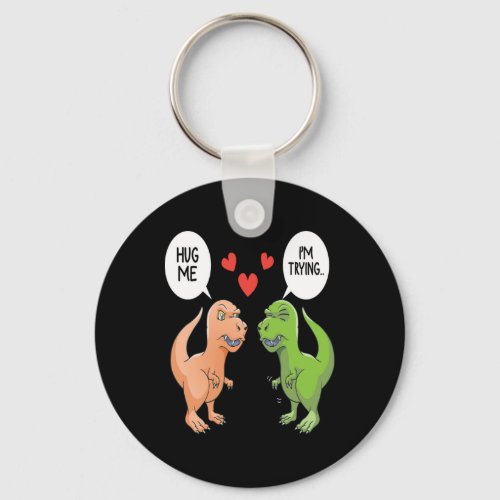 Funny Dino Valentine Gift Him Her Dinosaur Lover Keychain