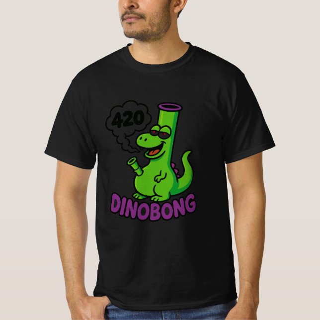 Funny Dinobong Dinosaur T-Shirt | Cartoon Dino Gra (Front)