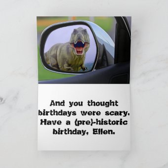 Funny Dinosaur Aging Birthday Card | Zazzle