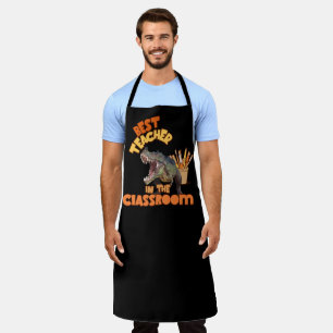Funny Dinosaur Art Teacher Classroom Humor Design Apron