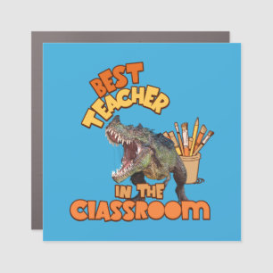 Funny Dinosaur Art Teacher Creative Classroom Car Magnet