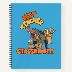 Funny Dinosaur Art Teacher Creative Classroom Notebook