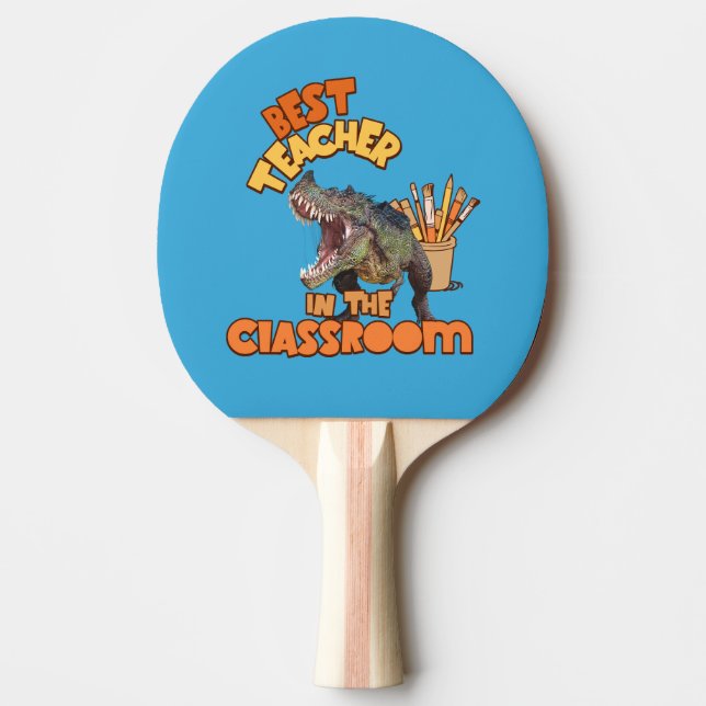 Funny Dinosaur Art Teacher Creative Classroom Ping Pong Paddle (Front)