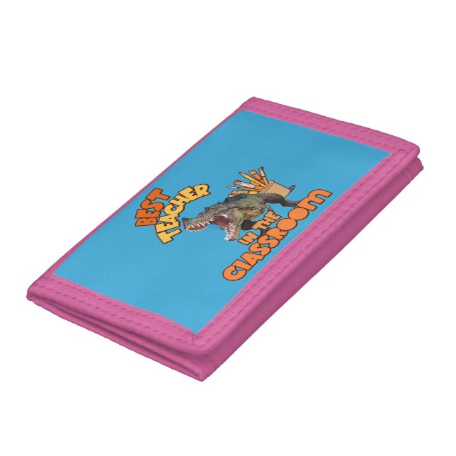 Funny Dinosaur Art Teacher Creative Classroom Trifold Wallet (Bottom)