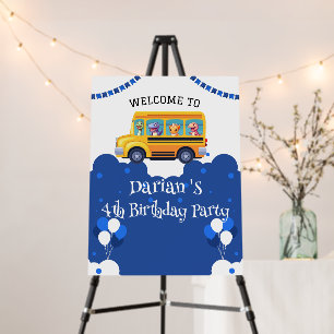 Funny dinosaur Back To School Bus Balloon Birthday Foam Board