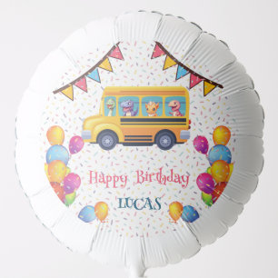 Funny dinosaur Back To School Bus boy Birthday  Balloon