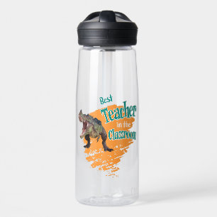Funny Dinosaur Best Teacher in the Classroom Water Bottle