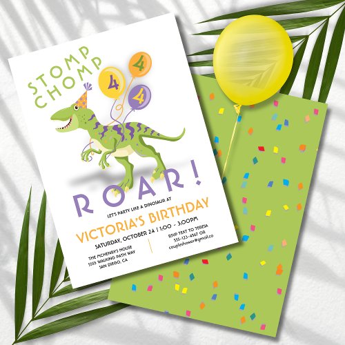 Funny Dinosaur Birthday Party Invitation