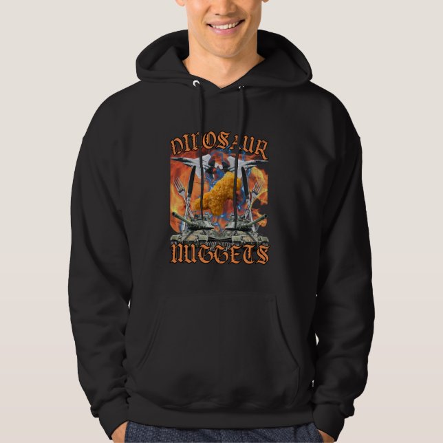Funny Dinosaur Chicken Nugget Bootleg Hardcore Fla Hoodie (Front)