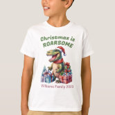 ROARSOME Christmas T Rex Dinosaur Kids T-Shirt' Reusable Gift Bag