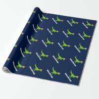 Funny dinosaur Christmas wrapping paper for kids