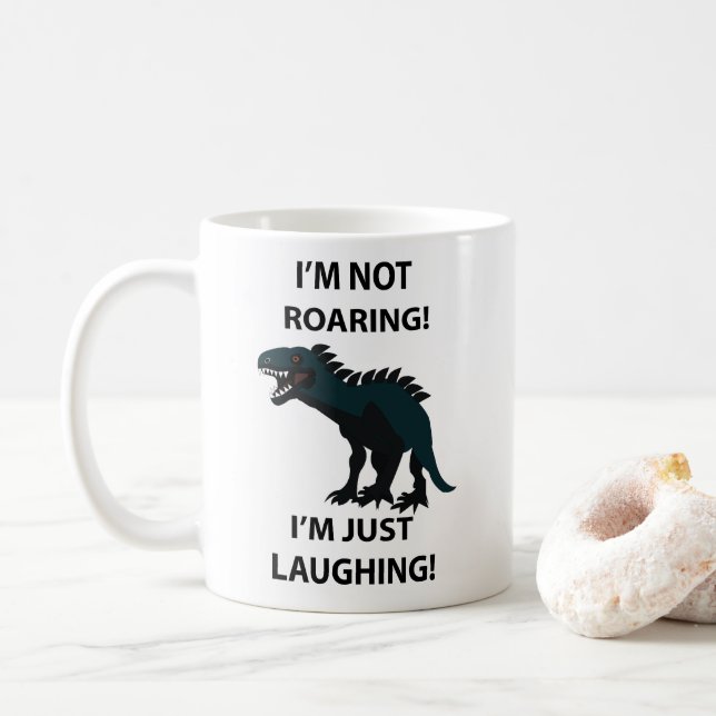 Funny Dinosaur Coffee Mug (With Donut)