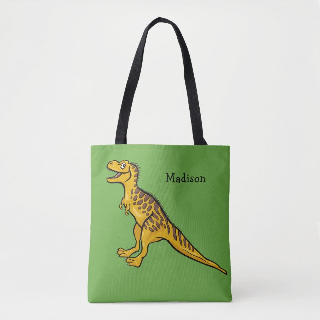 Funny Dinosaur custom name & color bags (Front)