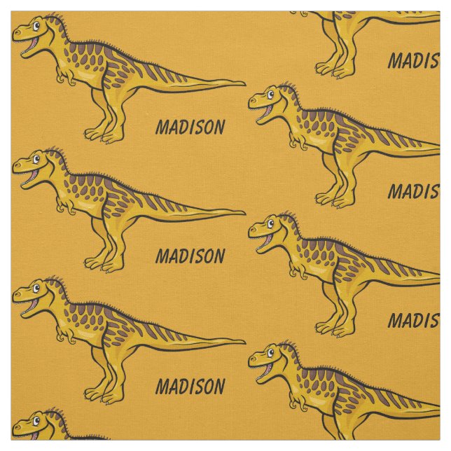 Funny Dinosaur custom name & color fabric (Swatch)