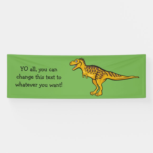 Funny Dinosaur custom text & color banner (Horizontal)
