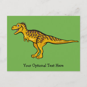 Funny Dinosaur custom text & color postcard