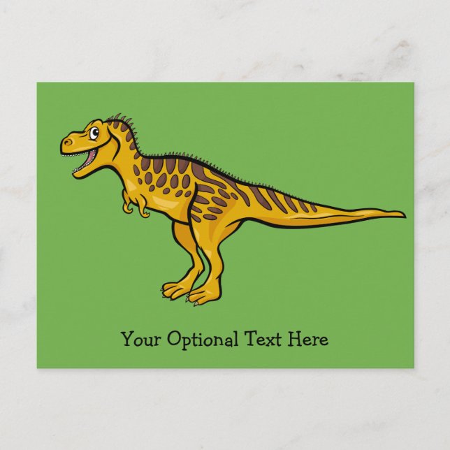 Funny Dinosaur custom text & color postcard (Front)