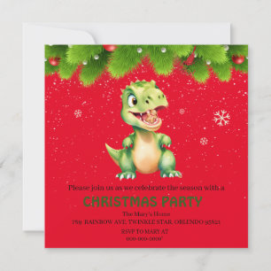 Funny Dinosaur eat gingerbread cookies Christmas Holiday Card