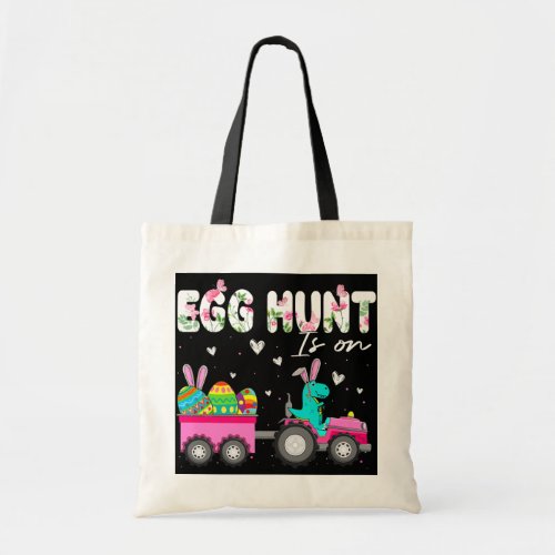 Funny Dinosaur Egg Hunt Is On Easter Matching Tote Bag
