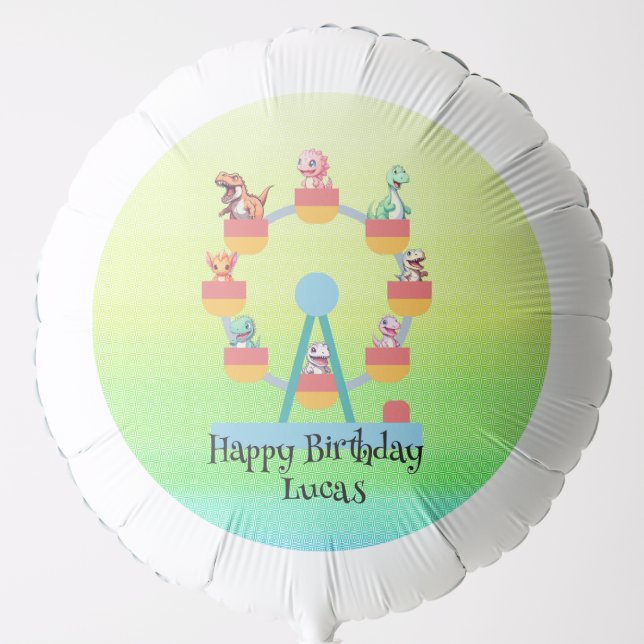 Funny dinosaur Ferris wheel Birthday party DIY Nam Balloon (Front)