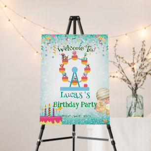 Funny dinosaur Ferris wheel Birthday party DIY Nam Foam Board