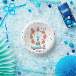 Funny dinosaur Ferris wheel Birthday party DIY Nam Paper Bowls
