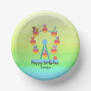 Funny dinosaur Ferris wheel Birthday party DIY Nam Paper Bowls