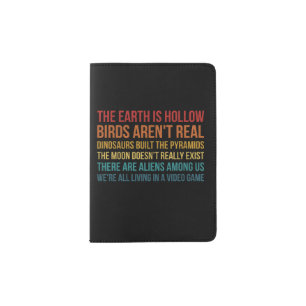 Funny Dinosaur Flat Earth Alien Conspiracy Theory Passport Holder