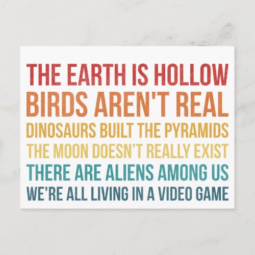 Funny Dinosaur Flat Earth Alien Conspiracy Theory Postcard
