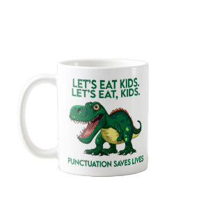 Funny Dinosaur Grammar Lesson Coffee Mug