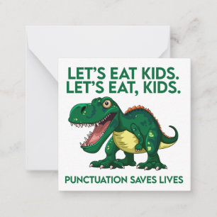 Funny Dinosaur Grammar Lesson Note Card