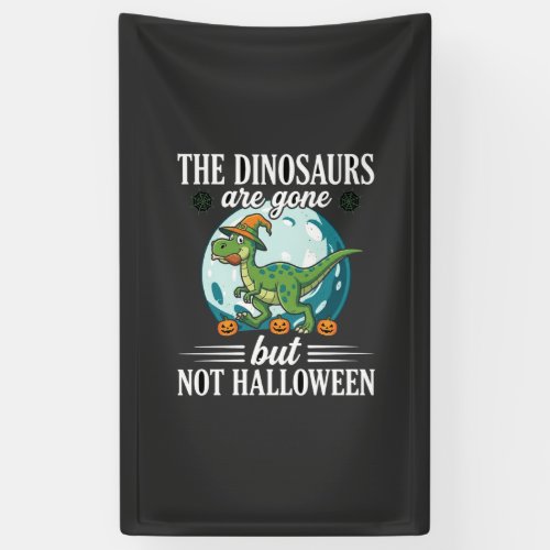 Funny Dinosaur Halloween Witch Graphic Banner