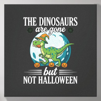 Funny Dinosaur Halloween Witch Graphic Canvas Photo Tile