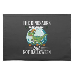 Funny Dinosaur Halloween Witch Graphic Cloth Placemat