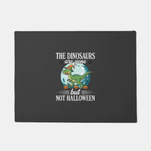 Funny Dinosaur Halloween Witch Graphic Doormat