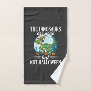 Funny Dinosaur Halloween Witch Graphic Hand Towel