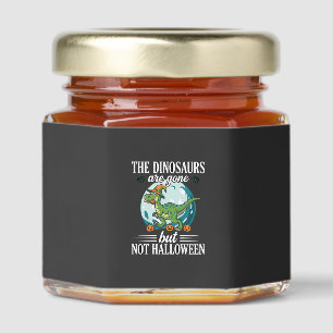 Funny Dinosaur Halloween Witch Graphic Honey Jar Favors