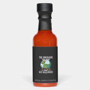 Funny Dinosaur Halloween Witch Graphic Hot Sauces