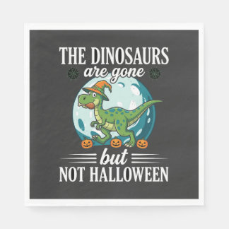 Funny Dinosaur Halloween Witch Graphic Napkins