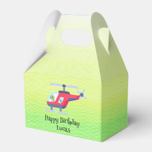 Funny dinosaur Helicopter Birthday party DIY Name Favor Boxes