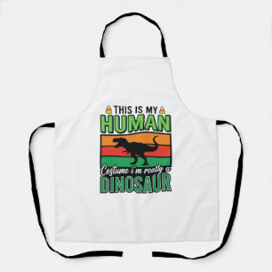 Funny Dinosaur Human Costume Halloween Apron
