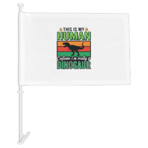 Funny Dinosaur Human Costume Halloween Car Flag
