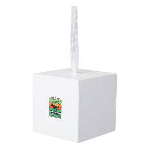 Funny Dinosaur Human Costume Halloween Cube Ornament