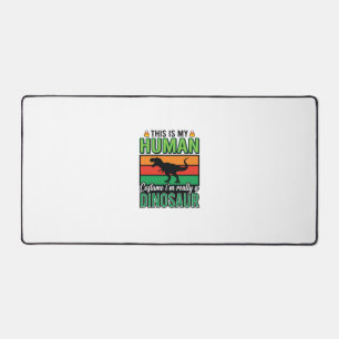 Funny Dinosaur Human Costume Halloween Desk Mat