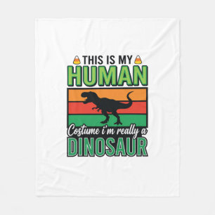 Funny Dinosaur Human Costume Halloween Fleece Blanket