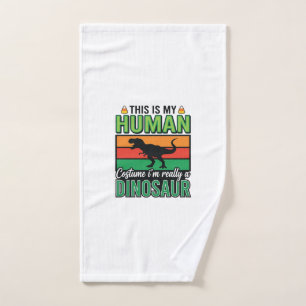 Funny Dinosaur Human Costume Halloween Hand Towel