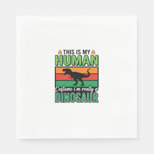 Funny Dinosaur Human Costume Halloween Napkins
