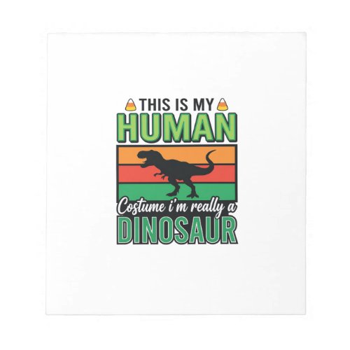 Funny Dinosaur Human Costume Halloween Notepad