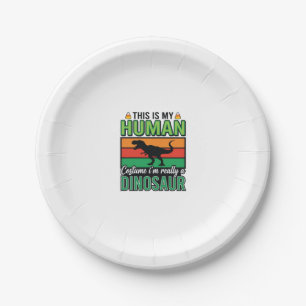 Funny Dinosaur Human Costume Halloween Paper Plates